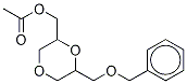2-アセタート-6-[(フェニルメトキシ)メチル]-1,4-ジオキサン-2-メタノール 化学構造式
