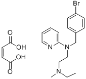 N-[(4-ブロモフェニル)メチル]-N′-エチル-N′-メチル-N-(2-ピリジニル)-1,2-エタンジアミン/(Z)-2-ブテン二酸 化学構造式