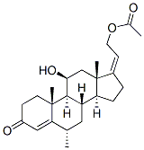 6α-メチル-3-オキソプレグナ-4,17(20)-ジエン-11β,21-ジオール21-アセタート 化学構造式