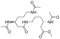 (S)-3-(アセチルアミノ)-6-[[(S)-3,6-ビス(アセチルアミノ)-1-オキソヘキシル]アミノ]ヘキサン酸メチル 化学構造式