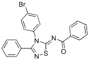 N-[4-(p-ブロモフェニル)-3-フェニル-1,2,4-チアジアゾール-5(4H)-イリデン]ベンズアミド 化学構造式