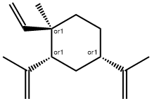 [1R,(+)]-1-メチル-2β,4β-ジイソプロペニル-1-ビニルシクロヘキサン 化学構造式