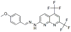 Benzaldehyde, 4-methoxy-, [5,7-bis(trifluoromethyl)-1,8-naphthyridin-2-yl]hydrazone (9CI)|