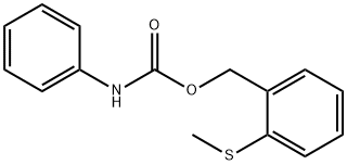 Benzenemethanol, 2-(methylthio)-, phenylcarbamate (9CI) Struktur