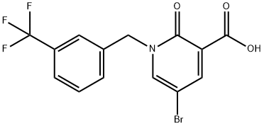 5-Bromo-2-oxo-1-[3-(trifluoromethyl)benzyl]-1,2-dihydro-3-pyridinecarboxylicacid97% Struktur