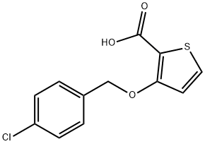 3-[(4-クロロベンジル)オキシ]-2-チオフェンカルボン酸 化学構造式