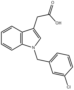 2-[1-(3-クロロベンジル)-1H-インドール-3-イル]酢酸 化学構造式
