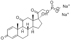 Pregna-1,4-diene-3,11,20-trione, 17-hydroxy-21-(phosphonooxy)-, disodium salt Struktur