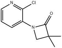 1-(2-氯-3-吡啶)-3,3-二甲基氮杂环丁烷-2-酮, 339100-95-7, 结构式