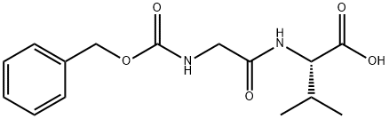 N-[N-[(フェニルメトキシ)カルボニル]グリシル]-L-バリン 化学構造式