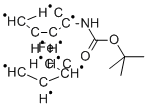 N-(tert-ブトキシカルボニル)アミノフェロセン 化学構造式