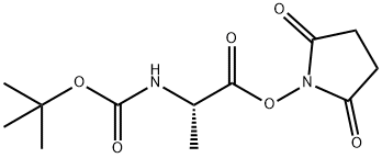 N-(tert-ブトキシカルボニル)-L-アラニンスクシンイミジル 化学構造式