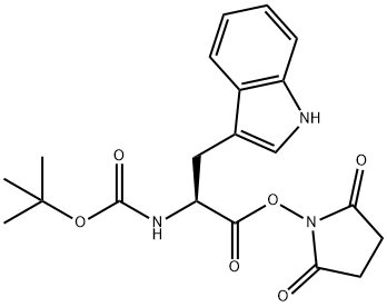 [(S)-1-[[(2,5-ジオキソ-1-ピロリジニル)オキシ]カルボニル]-2-(1H-インドール-3-イル)エチル]カルバミン酸1,1-ジメチルエチル 化学構造式