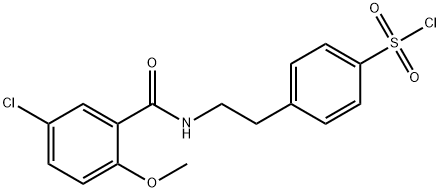 4-{2-[(5-氯-2-甲氧基苯基)甲酰氨基]乙基}苯-1-磺酰氯,33924-54-8,结构式