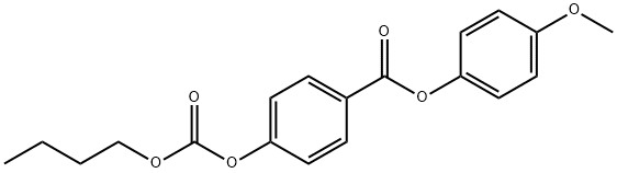 ブチル4-(4-メトキシフェノキシカルボニル)フェニル=カルボナート 化学構造式