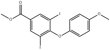 3,5-ジヨード-4-(4-メトキシフェノキシ)安息香酸メチル 化学構造式
