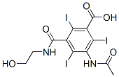 3-acetamido-5-(2-hydroxyethylcarbamoyl)-2,4,6-triiodo-benzoic acid Structure