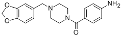 1-(4-Aminobenzoyl)-4-(1,3-benzodioxol-5-ylmethyl)piperazine Struktur