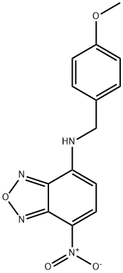 N-(4-メトキシベンジル)-7-ニトロ-2,1,3-ベンゾオキサジアゾール-4-アミン 化学構造式