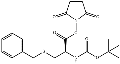 Boc-S-benzyl-L-cysteine N-hydroxysuccinimide ester 化学構造式
