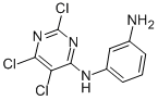 4-(m-アミノアニリノ)-2,5,6-トリクロロピリミジン 化学構造式