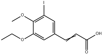 (2E)-3-(3-エトキシ-5-ヨード-4-メトキシフェニル)アクリル酸 化学構造式