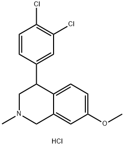 4-(3,4-二氯苯)-7-甲氧基-2-甲基-1,2,3,4-四氢异喹啉盐酸盐,34041-84-4,结构式