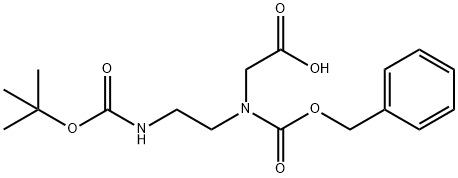 Z-N-(N-Β-BOC-アミノエチル)-GLY-OH 化学構造式