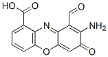 2-Amino-1-formyl-3-oxo-3H-phenoxazine-9-carboxylic acid Struktur