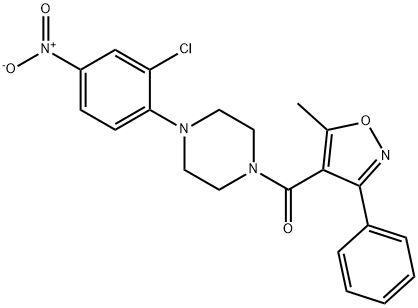 Methanone, [4-(2-chloro-4-nitrophenyl)-1-piperazinyl](5-methyl-3-phenyl-4-isoxazolyl)- Structure