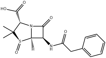 [2S-(2alpha,4beta,5alpha,6beta)]-3,3-dimethyl-7-oxo-6-(phenylacetamido)-4-thia-1-azabicyclo[3.2.0]heptane-2-carboxylic acid 4-oxide Struktur