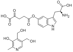 5-(4-carboxy-1,4-dioxobutoxy)tryptophan, compound with 5-hydroxy-6-methylpyridine-3,4-dimethanol (1:1) Struktur