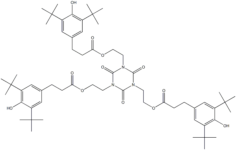 3,5-DI-TERT-BUTYL-4-HYDROXY-HYDROCINNAMIC ACID TRIESTER OF 1,3,5-TRIS(2-HYDROXYETHYL)-S-TRIAZINE-2,4,6-(1H,3H,5H)-TRIONE Structure