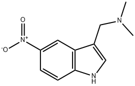 N,N-ジメチル-5-ニトロ-1H-インドール-3-メタンアミン 化学構造式