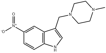 3-[(4-メチル-1-ピペラジニル)メチル]-5-ニトロ-1H-インドール 化学構造式