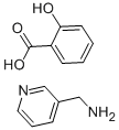 2-ヒドロキシ安息香酸・3-ピリジンメタンアミン 化学構造式