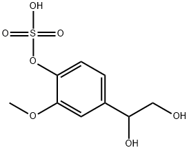 1-(3-メトキシ-4-スルホオキシフェニル)-1,2-エタンジオール 化学構造式