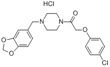 1-(1,3-ベンゾジオキソール-5-イルメチル)-4-[(4-クロロフェニル)アセチル]ピペラジン·塩酸塩 化学構造式