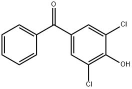 3,5-ジクロロ-4-ヒドロキシベンゾフェノン 化学構造式
