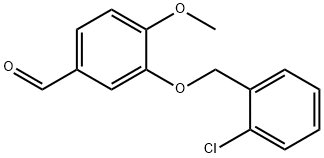 3-[(2-クロロベンジル)オキシ]-4-メトキシベンズアルデヒド 化学構造式