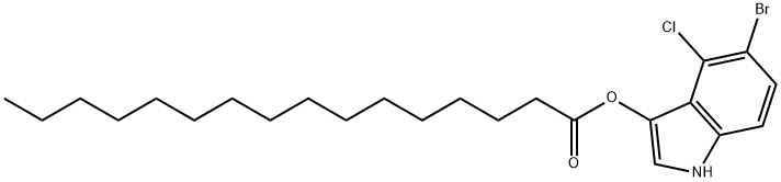 パルミチン酸5-ブロモ-4-クロロ-3-インドキシル 化学構造式