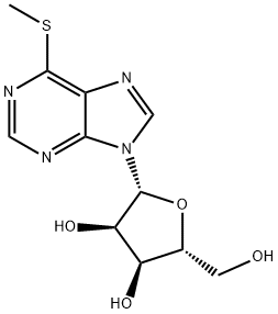 6-(甲硫基)-9-Β-D-呋喃核糖-9H-嘌呤, 342-69-8, 结构式