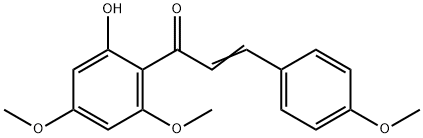 (E)-1-(2-ヒドロキシ-4,6-ジメトキシフェニル)-3-(4-メトキシフェニル)-2-プロペン-1-オン 化学構造式