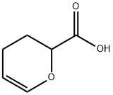 3,4-ジヒドロ-2H-ピラン-2-カルボン酸 化学構造式