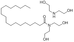 N,N-ビス(2-ヒドロキシエチル)オクタデカンアミド/2,2′-イミノビス[エタノール],(1:1) 化学構造式