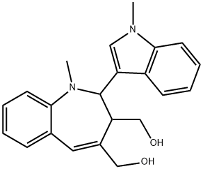 2,3-Dihydro-1-methyl-2-(1-methyl-1H-indol-3-yl)-1H-1-benzazepine-3,4-dimethanol Structure