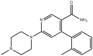 3-PYRIDINECARBOXAMIDE, 4-(2-METHYLPHENYL)-6-(4-METHYL-1-PIPERAZINYL)- Struktur