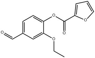 2-乙氧基-4-甲酰苯基2-糠酸盐, 342592-57-8, 结构式