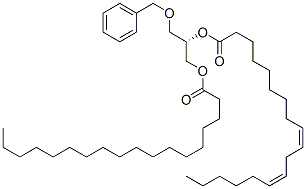 [S,(+)]-3-O-ベンジル-2-O-リノレオイル-1-O-ステアロイル-L-グリセロール 化学構造式