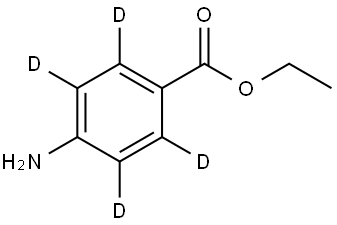 4-アミノ安息香酸-2,3,5,6-D4エチル 化学構造式